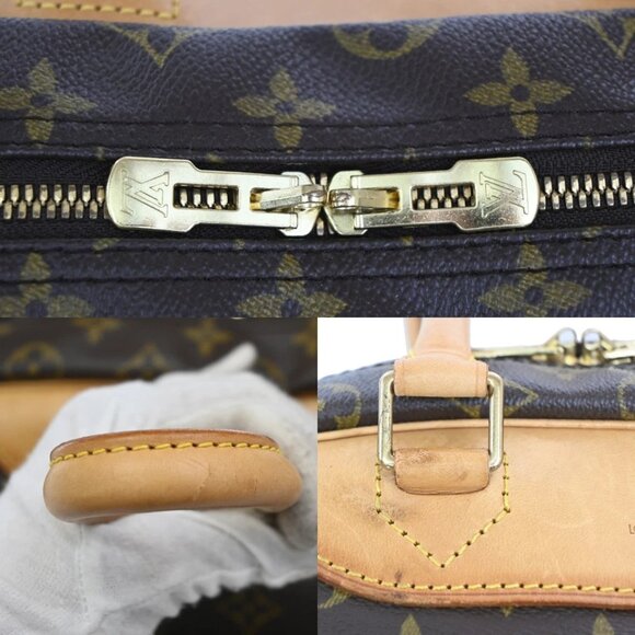 LOUIS VUITTON LV Logo Deauville Hand Bag Monogram Leather Brown 558-082225 - Picture 9 of 16